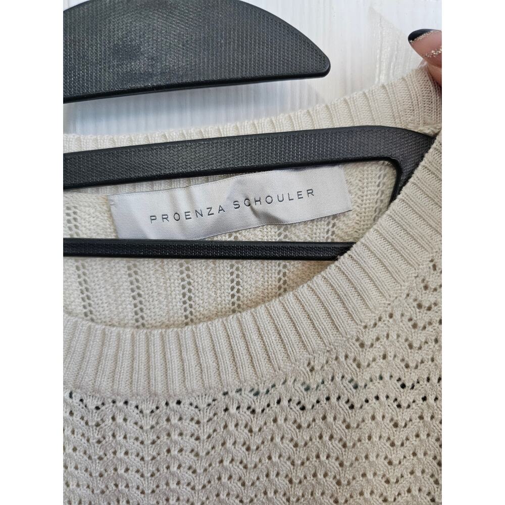 NWT Proenza Schouler Crewneck Cashmere Cotton Cream Knit Sweater Size M - Picture 3 of 4